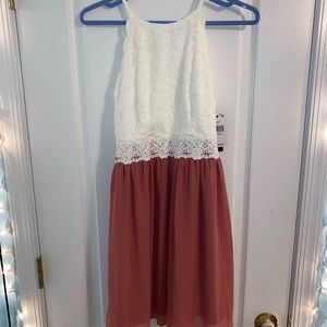 women’s lace top with sheer bottom dress